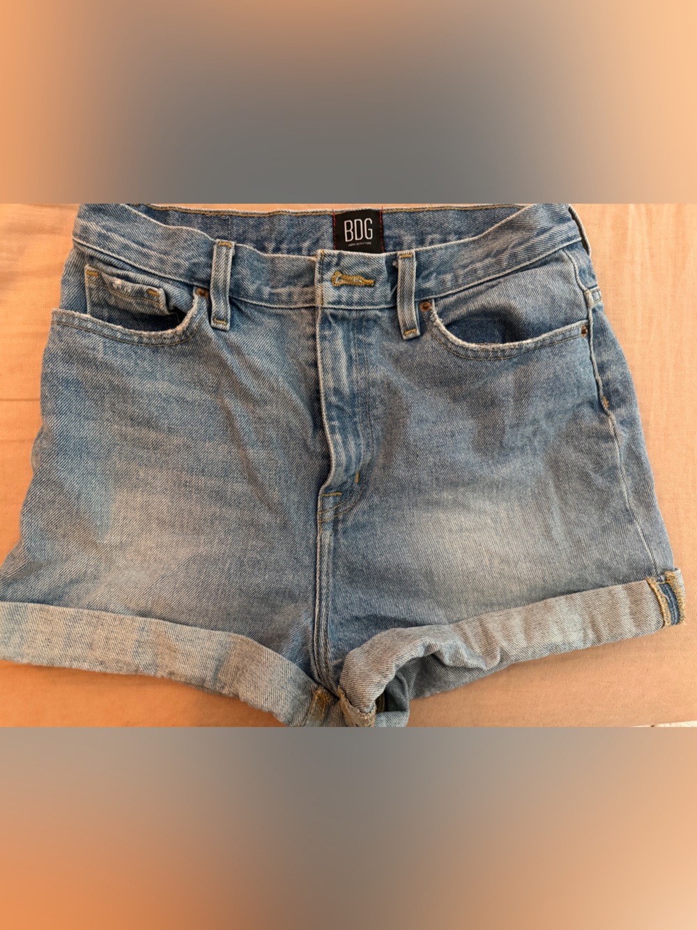 Urban Outfitters Light Blue Denim Roll-Hem Shorts